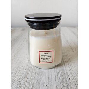 Pier 1 White pomegranate candle 15 oz scented‎ fall Xmas decor